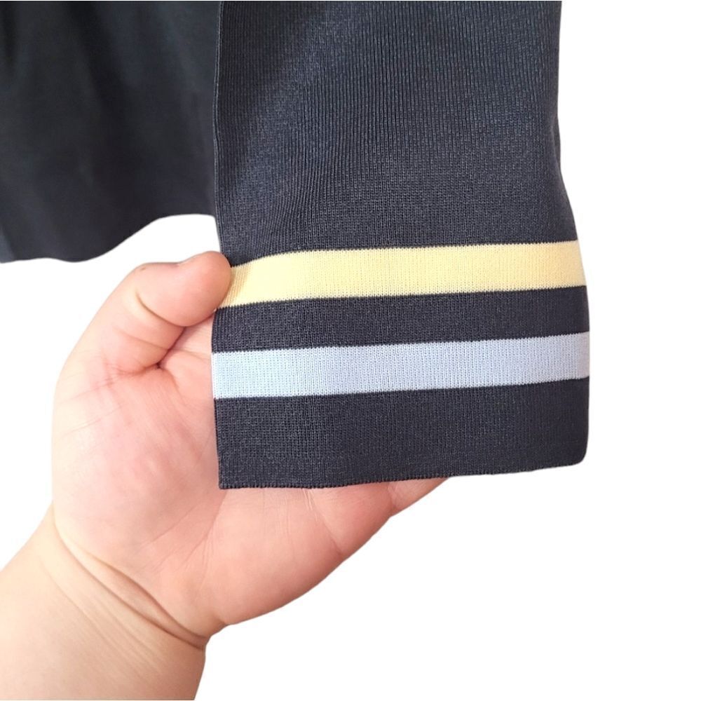 Exclusively Misook Grey Striped Zip Up Jacket - Picture 4 of 4